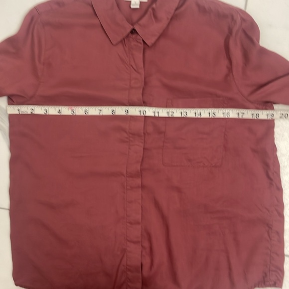 Frank & Oak Dusty Rose Button Down Shirt Long Sleeve Button Cuff Pocket Size S - Picture 9 of 14